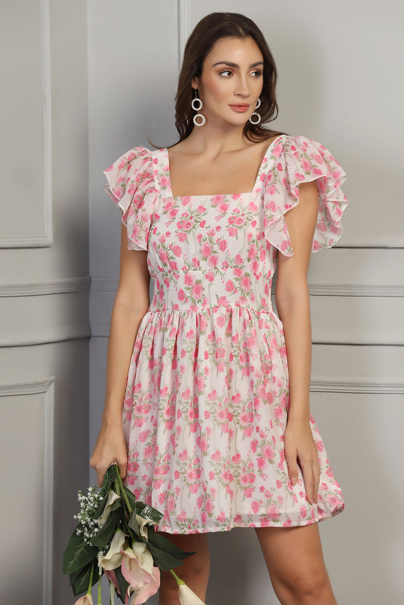 Floral flutter dress hotsell