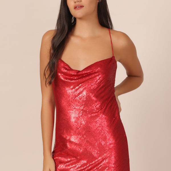 Red Sequins Lace Short Bodycon Dresses – DUNTERY