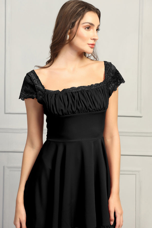 Black Cocktail Mini Dress - Starin