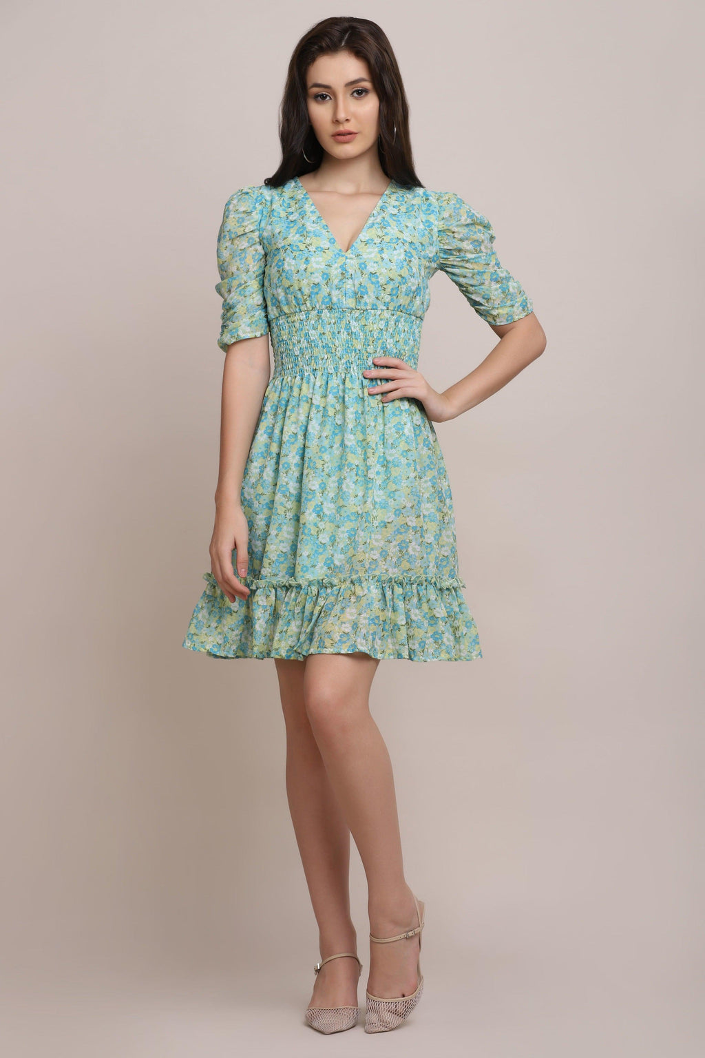 Floral Skater Dress - Ocean Blue – Starin